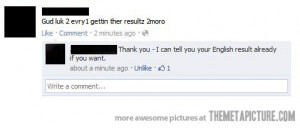 funny Facebook spelling comment correction