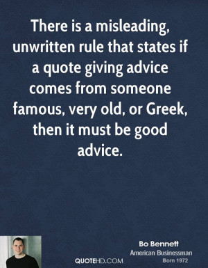 There is a misleading, unwritten rule that states if a quote giving ...