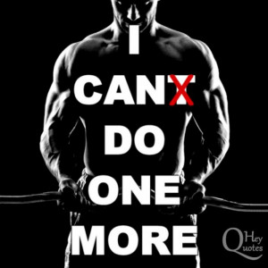 Motivational bodybuilding quote barbell weight lifting one more rep