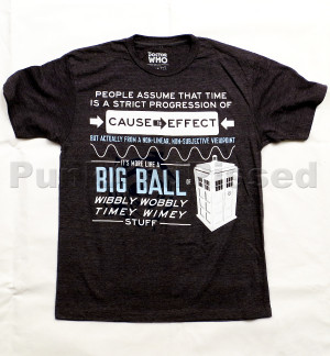 Details about Dr. Who - Wibbly Wobbly Quote - mens lightweight grey t ...