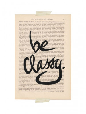 dictionary page art print - BE CLASSY - audrey hepburn quote art print ...