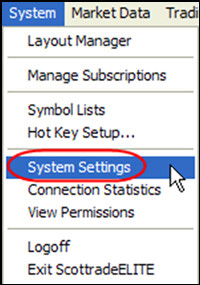 On the System menu, click System Settings. The Settings dialog box ...