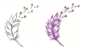 ... -tattoo-designs-13984984788gnk4 Feather and Dandelion Tattoo Designs