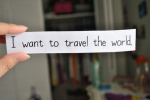 want to travel the world.