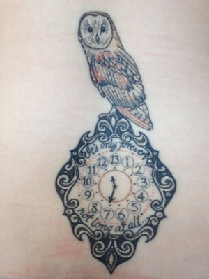 ... Owl, Barns Owl, Owl Tattoo, Mi Labyrinths, Songs Quotes, Tattoo Clocks
