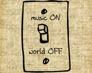 Music on World off//light switch//Music//Relax//Silhouette//Digital ...
