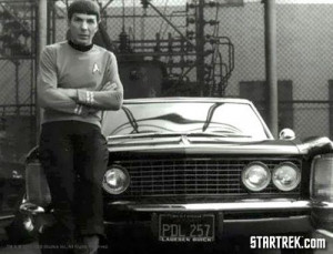 What could be cooler than Spock leaning against a Buick Riviera?