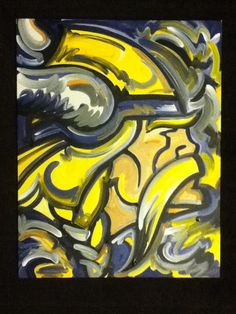 Painting for the BF's Mancave. Minnesota Vikings Painting by Justin ...