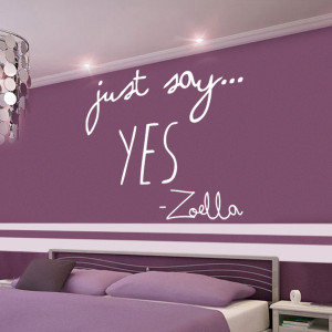 Zoella Just Say Yes Quote Wall Sticker