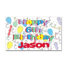 Jason's 6th Birthday Rectangle Sticker for