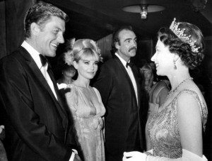 Dick Van Dyke, Diane Cilento, Sean Connery and Queen Elizabeth II at ...