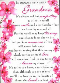 In Memory Of A Dear Grandma…