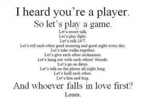 Who falls in love.. LOSER..