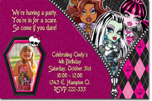 Monster High Birthday Invitations