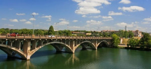 The Austin Metrotrail in downtown Austin, Texas