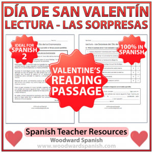Valentine’s Day Reading Passage in Spanish – Lectura – Las ...