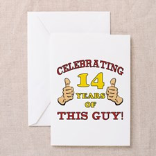 Funny 14th Birthday For Boys Greeting Card for