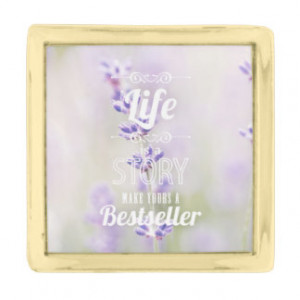 ... lavender floral flower inspirational quote gold finish lapel pin