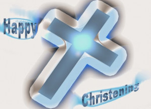 card for christening baptism with blue shine cross and message happy ...