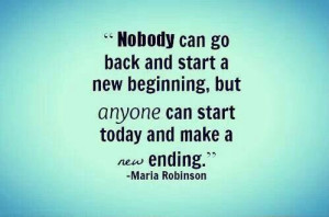 Every day can be an opportunity for a new start if you need it to be ...