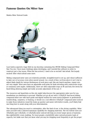 Famous Quotes On Miter Saw