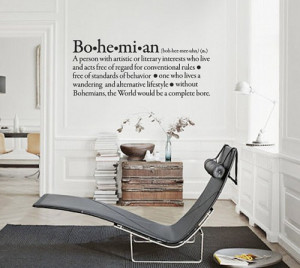 Bohemian quote wall decal for houseware