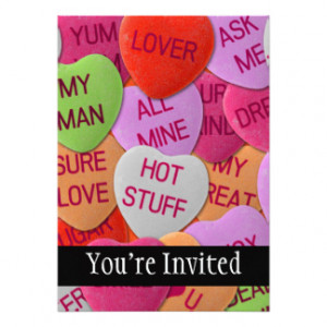 Candy Hearts With Sweet Sayings 13 Cm X 18 Cm Invitation Card
