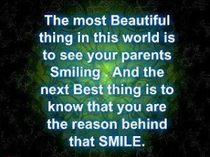The most Beautiful thing in this world is to see your parents Smiling ...