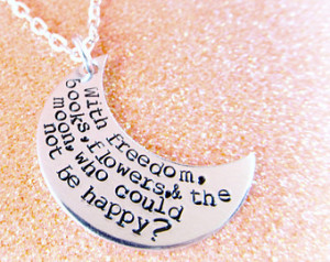 ... Moon Necklace - Oscar Wilde Quote Necklace - Famous Quotes Jewelry