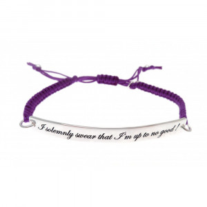 ... Macrame Cord 'I Solemnly Swear I'm Up To No Good' Quote Bracelet