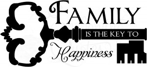 quotes vinyl wall decals wall sayings key to happiness family is key ...