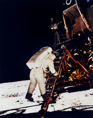 ... the ladder during the Apollo 11 moon landing. Photo credit: NASA