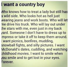 love my country boy... will you let me drive your truck?! ;) More