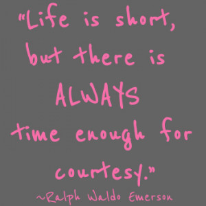 It's simple really: we need to have respect for others and think about ...