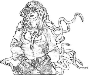 Mythology The Wrath Medusa From Greek Coloring Page