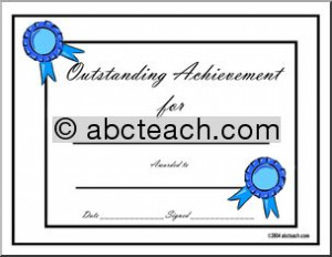 Certificate Outstanding Achievement Award General preview 1