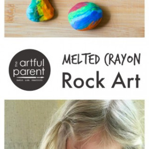 Melted Crayon Rock Art as Gifts