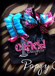 Spoiled oilfield daughter with matching bow by Popzybows on Etsy, $32 ...