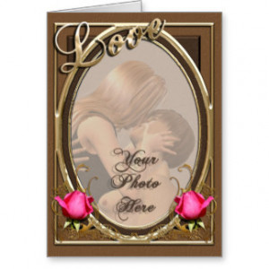 Vintage Victorian Love Leather Rose Photo Frame Cards