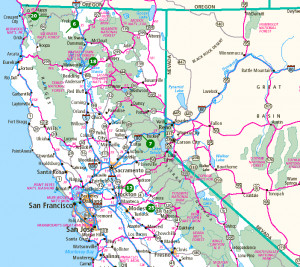 view northern california cities map