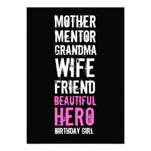 80th Birthday Invitation for her - your Mom & Beautiful Hero