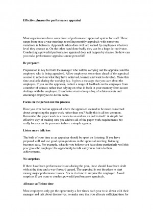 Effective phrases for performance appraisal by femandotorres