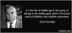 It is the fear of middle-age in the young, of old-age in the middle ...
