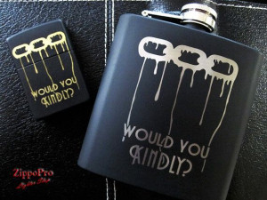 Engraved Bioshock Zippo and Flask Would You Kindly by ZippoPro, $45.00