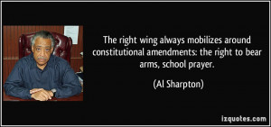 ... constitutional amendments: the right to bear arms, school prayer. - Al