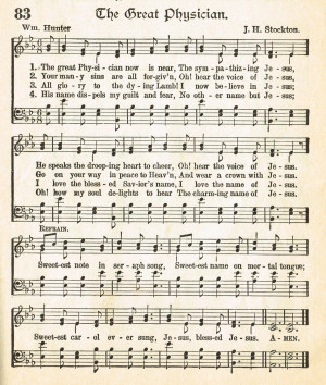 Here's the same song, from another really old hymn book.