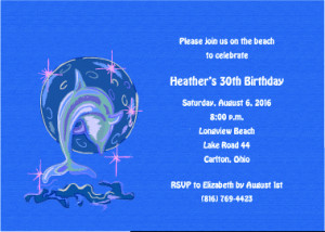 Dolphin Birthday Invitations