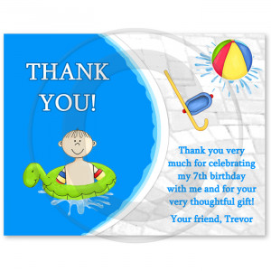 Pool Party Splash Party Thank You Cards