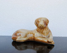 Vintage Golden Retriever Dog Art Po ttery Figurine Statue ...