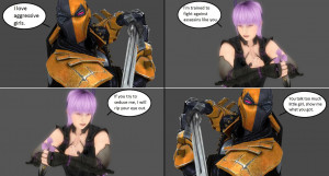 Injustice: Deathstroke vs Ayane by xXTrettaXx
